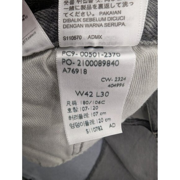 Levis 501 Jeans Mens 42x30 Gray Denim Button Fly Straight Original Fit Red Tab - Picture 14 of 14